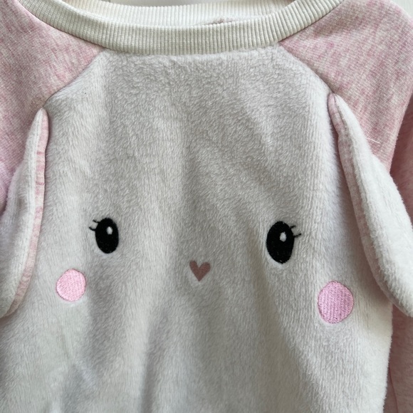 NWOT First Impressions 18M White and Pink Bunny Fuzzy Sweater with Floppy Ears - Picture 2 of 4